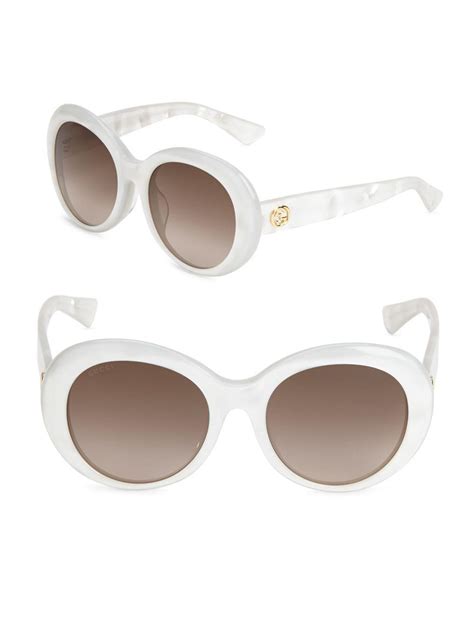 gucci round glitter sunglasses|white Gucci sunglasses women.